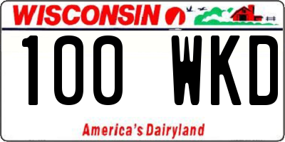 WI license plate 100WKD