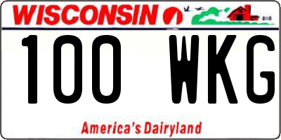 WI license plate 100WKG