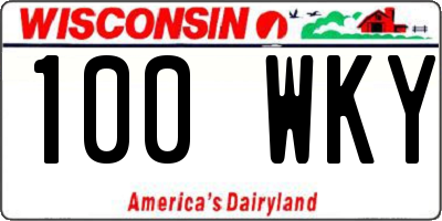 WI license plate 100WKY