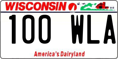 WI license plate 100WLA