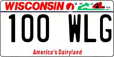 WI license plate 100WLG