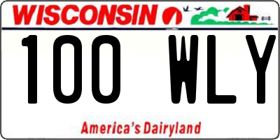 WI license plate 100WLY