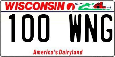 WI license plate 100WNG