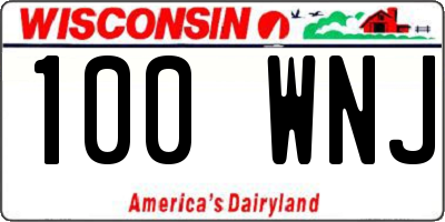 WI license plate 100WNJ