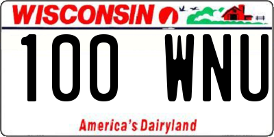 WI license plate 100WNU