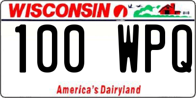 WI license plate 100WPQ