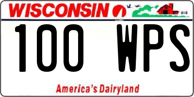WI license plate 100WPS