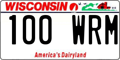 WI license plate 100WRM