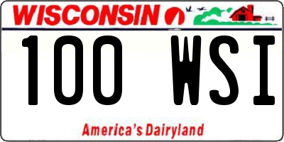 WI license plate 100WSI