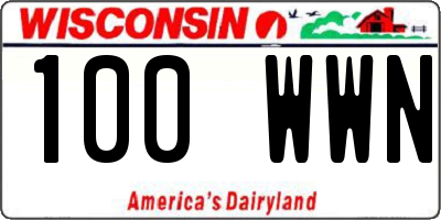 WI license plate 100WWN