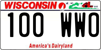 WI license plate 100WWO