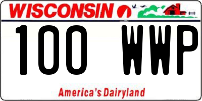 WI license plate 100WWP