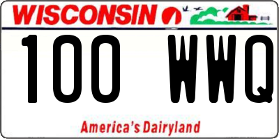 WI license plate 100WWQ