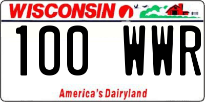 WI license plate 100WWR