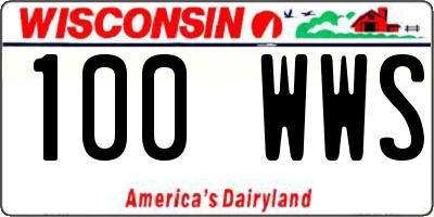 WI license plate 100WWS