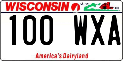 WI license plate 100WXA