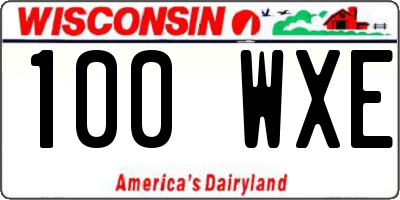 WI license plate 100WXE
