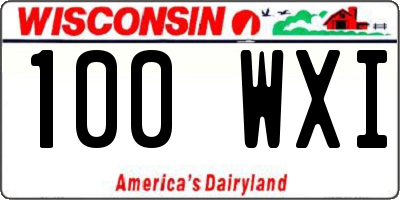 WI license plate 100WXI