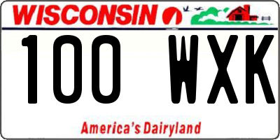 WI license plate 100WXK