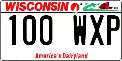 WI license plate 100WXP