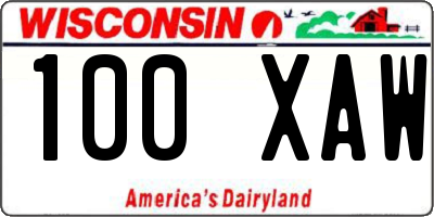 WI license plate 100XAW