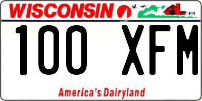 WI license plate 100XFM