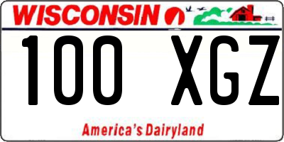 WI license plate 100XGZ