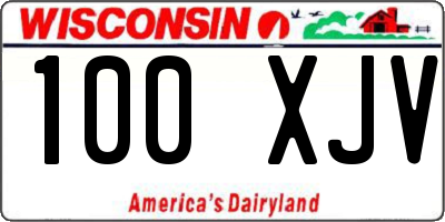 WI license plate 100XJV