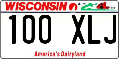 WI license plate 100XLJ