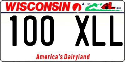 WI license plate 100XLL