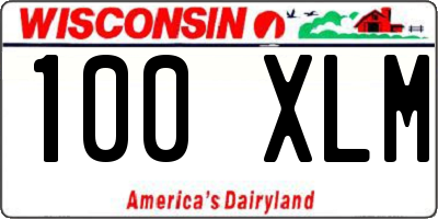 WI license plate 100XLM
