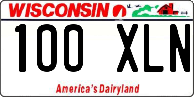 WI license plate 100XLN