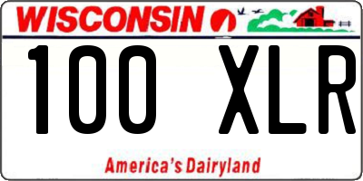 WI license plate 100XLR
