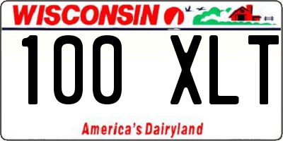 WI license plate 100XLT