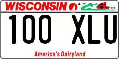 WI license plate 100XLU