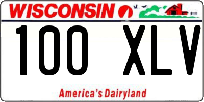 WI license plate 100XLV