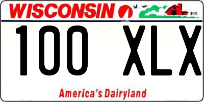 WI license plate 100XLX