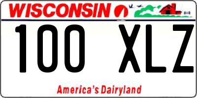 WI license plate 100XLZ