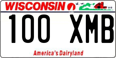 WI license plate 100XMB