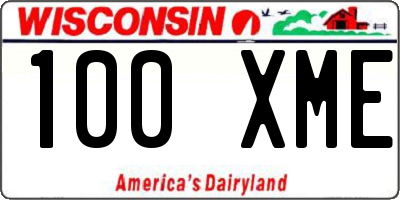 WI license plate 100XME