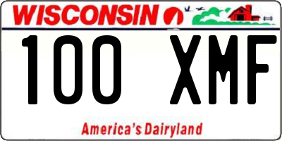 WI license plate 100XMF