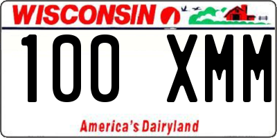 WI license plate 100XMM