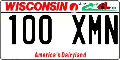 WI license plate 100XMN