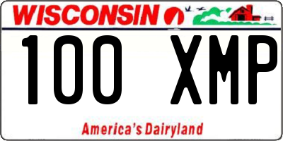 WI license plate 100XMP