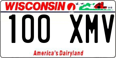 WI license plate 100XMV