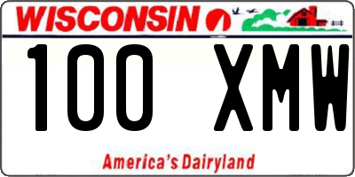 WI license plate 100XMW