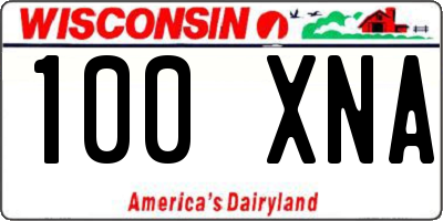 WI license plate 100XNA