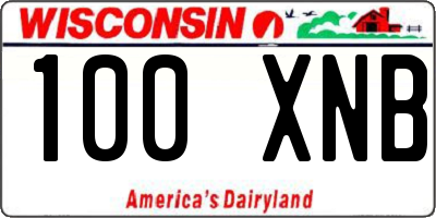 WI license plate 100XNB