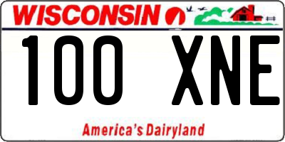 WI license plate 100XNE