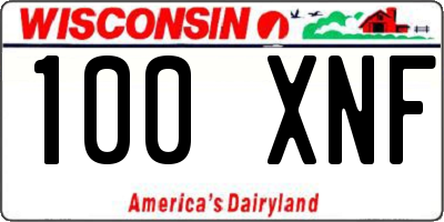 WI license plate 100XNF